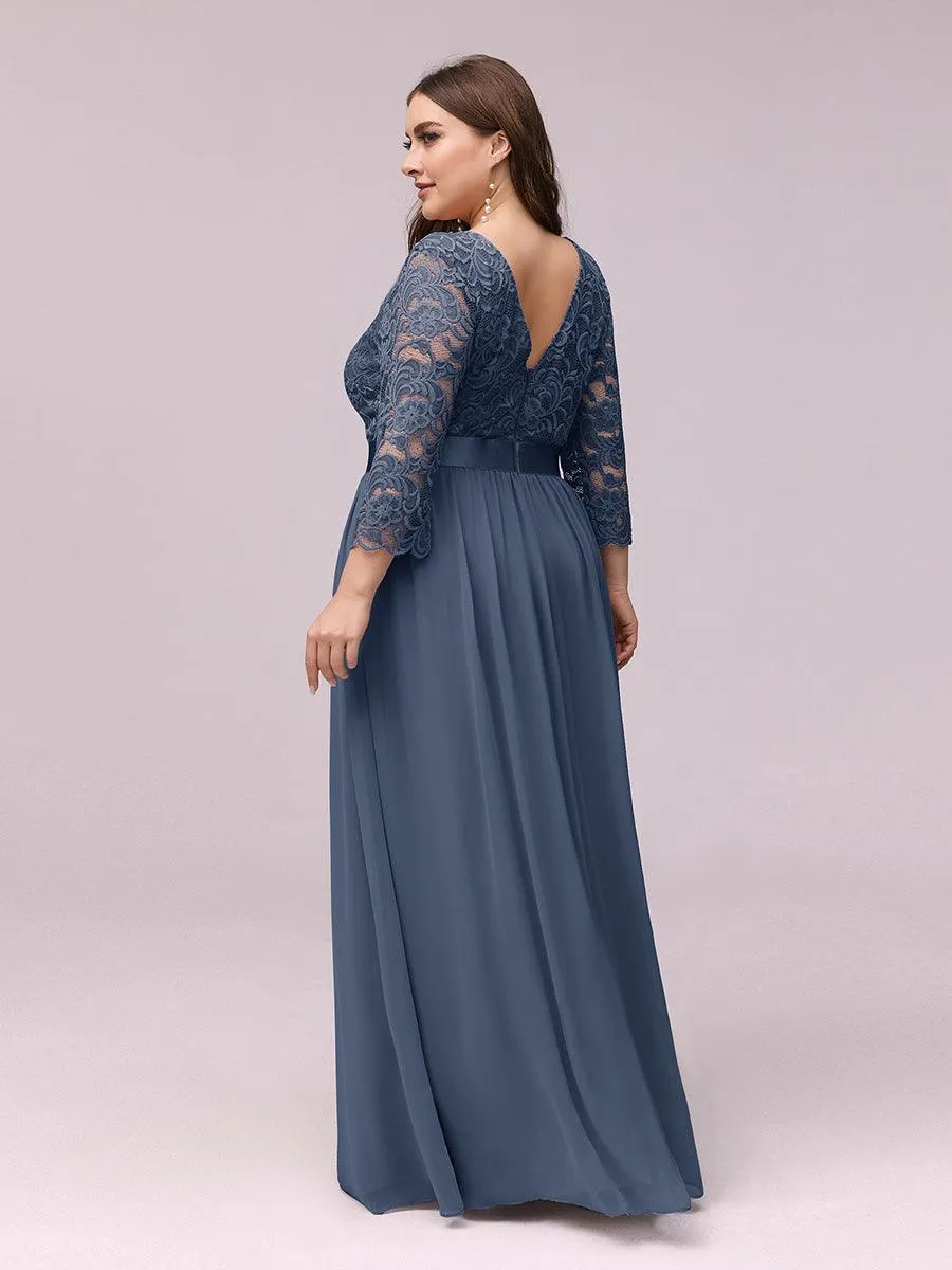Dentelle transparente sexy longue Robe de soirée