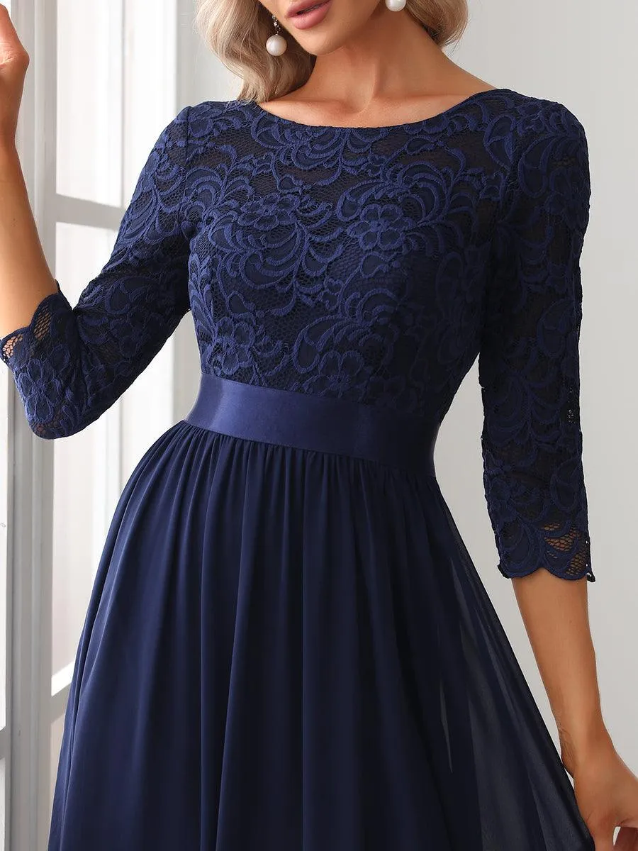 Dentelle transparente sexy longue Robe de soirée