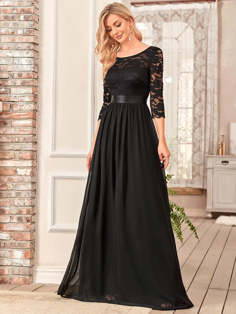 Dentelle transparente sexy longue Robe de soirée