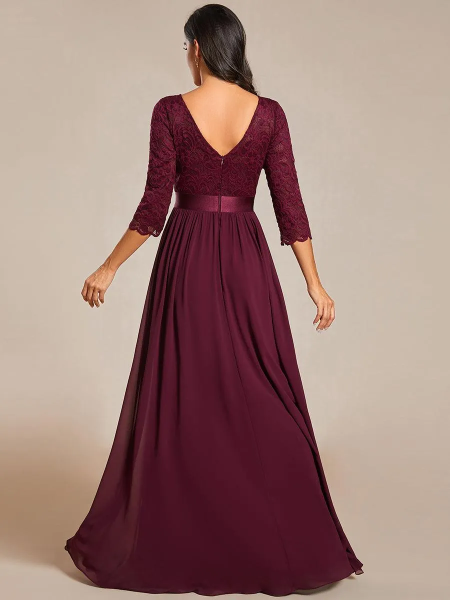 Dentelle transparente sexy longue Robe de soirée