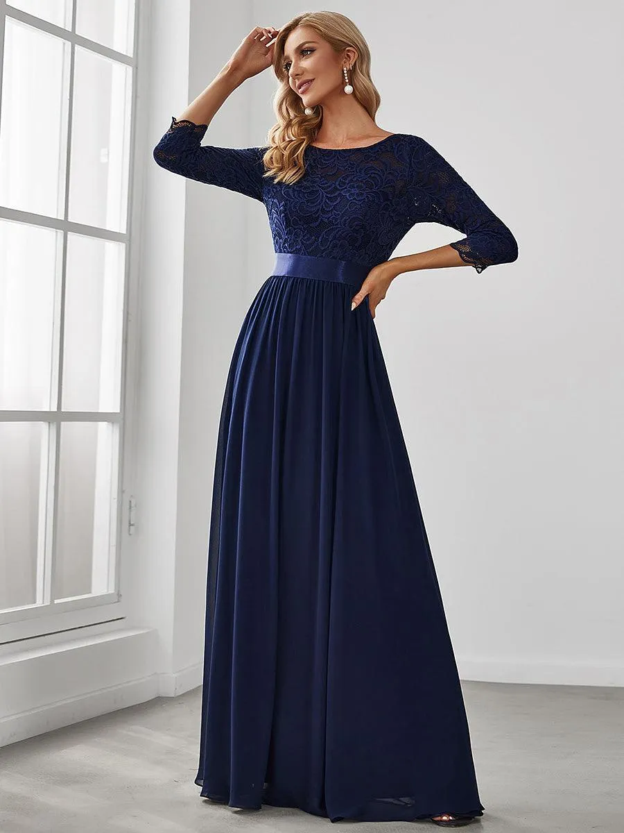 Dentelle transparente sexy longue Robe de soirée