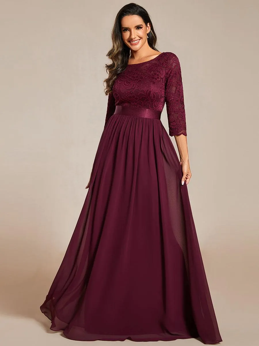 Dentelle transparente sexy longue Robe de soirée