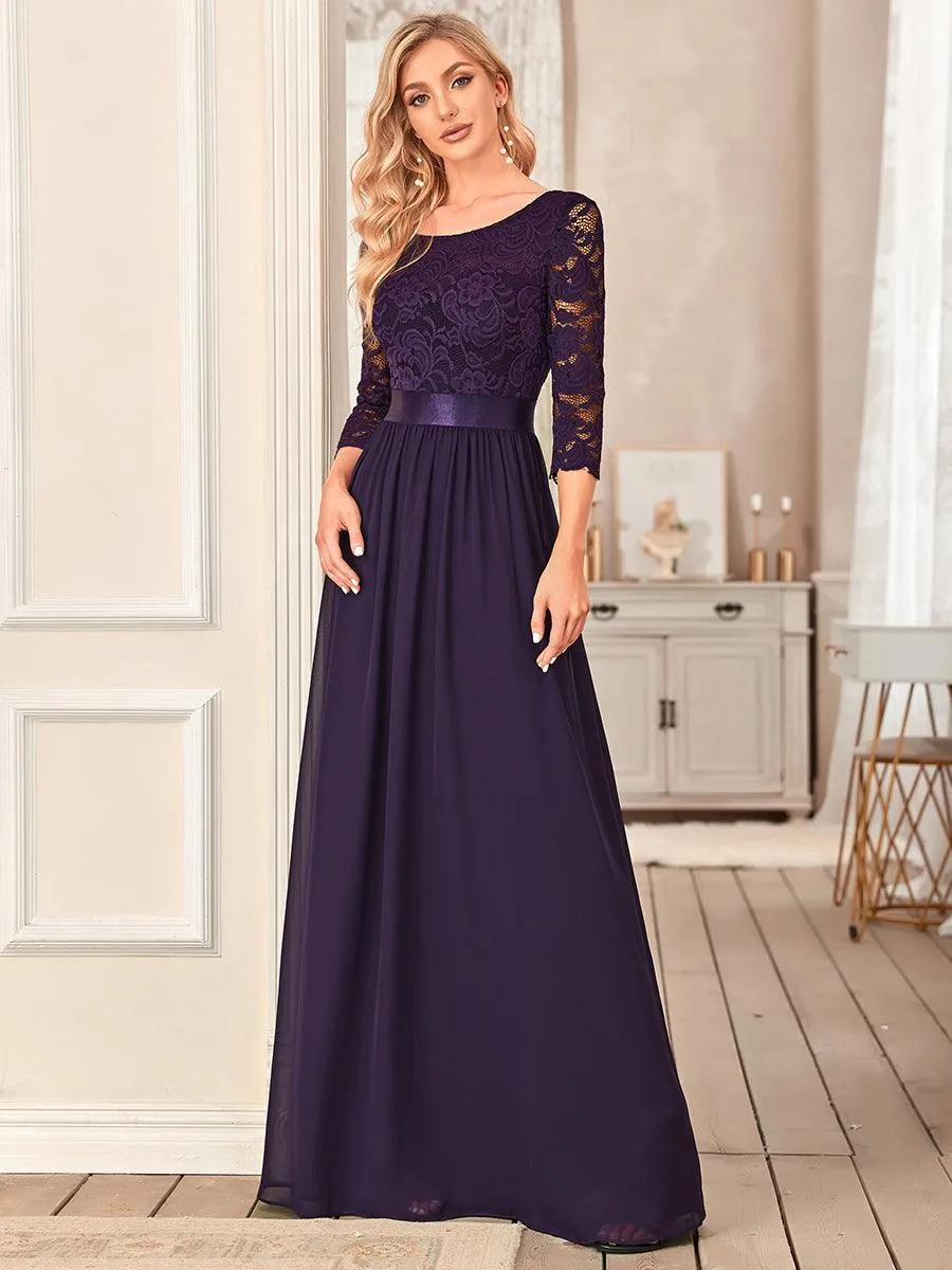 Dentelle transparente sexy longue Robe de soirée