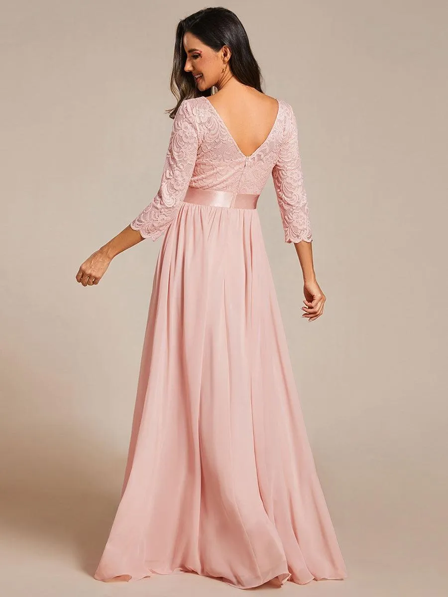 Dentelle transparente sexy longue Robe de soirée