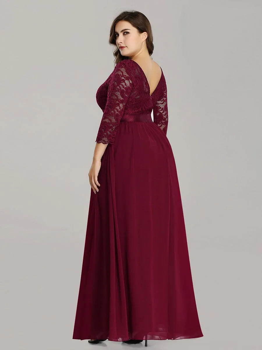 Dentelle transparente sexy longue Robe de soirée