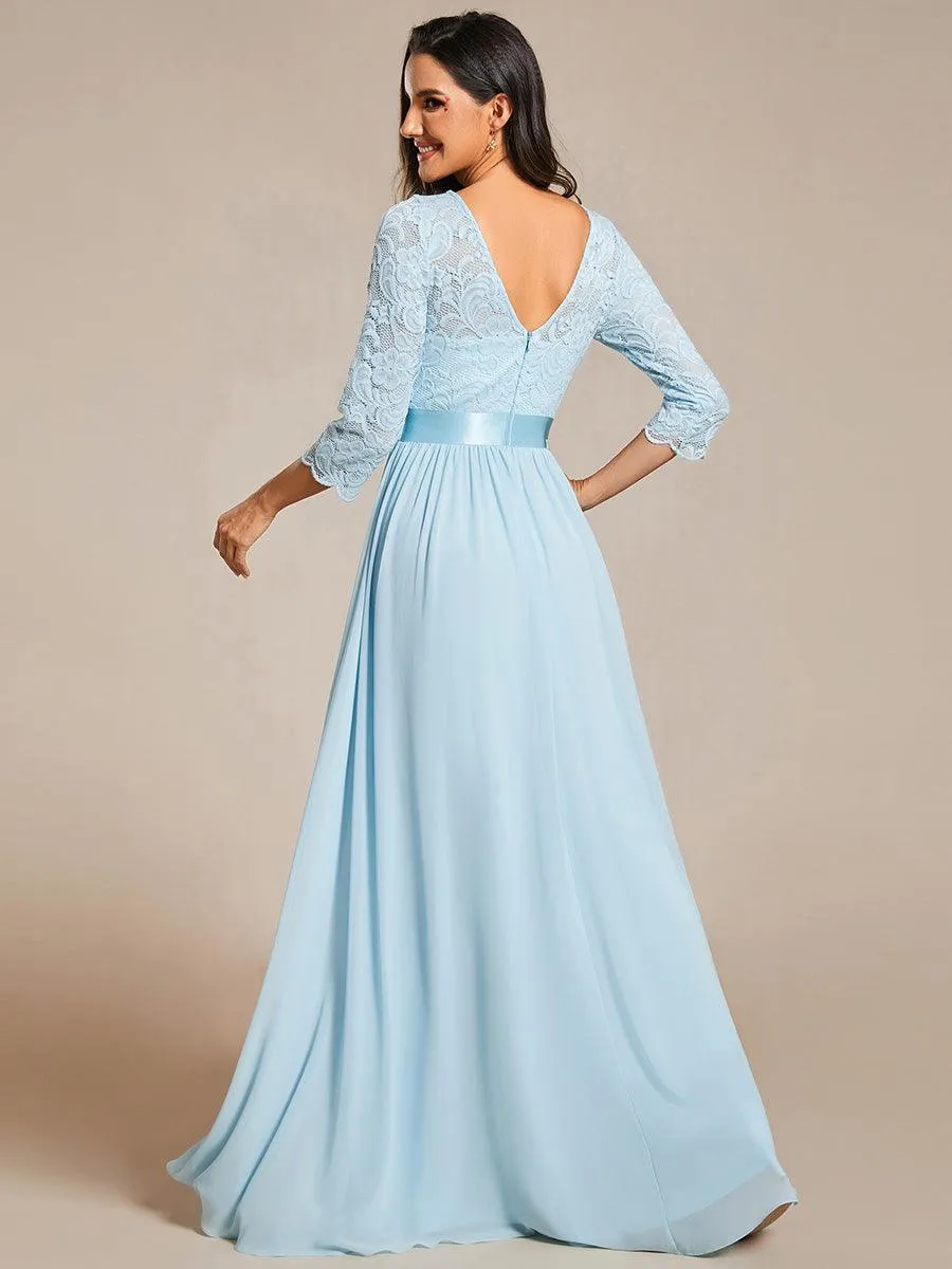 Dentelle transparente sexy longue Robe de soirée