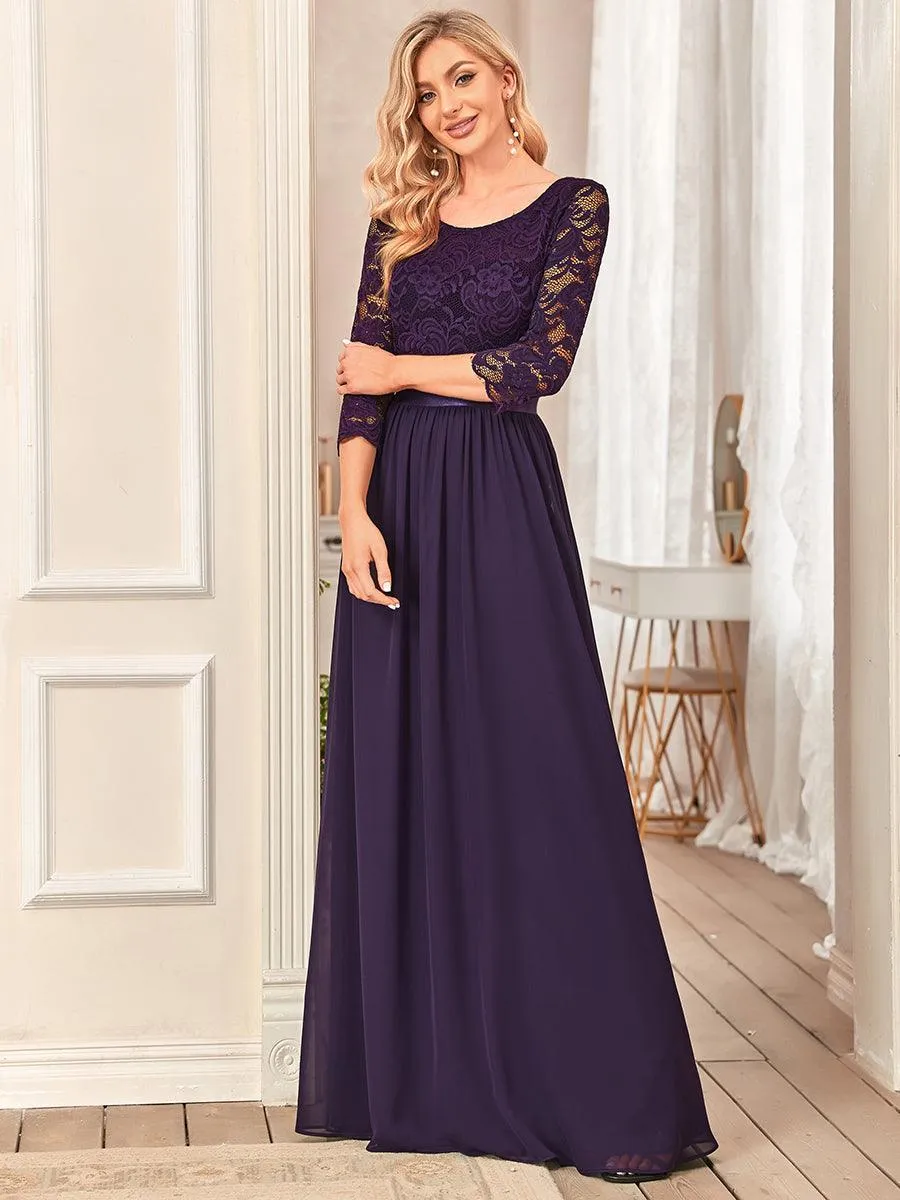 Dentelle transparente sexy longue Robe de soirée