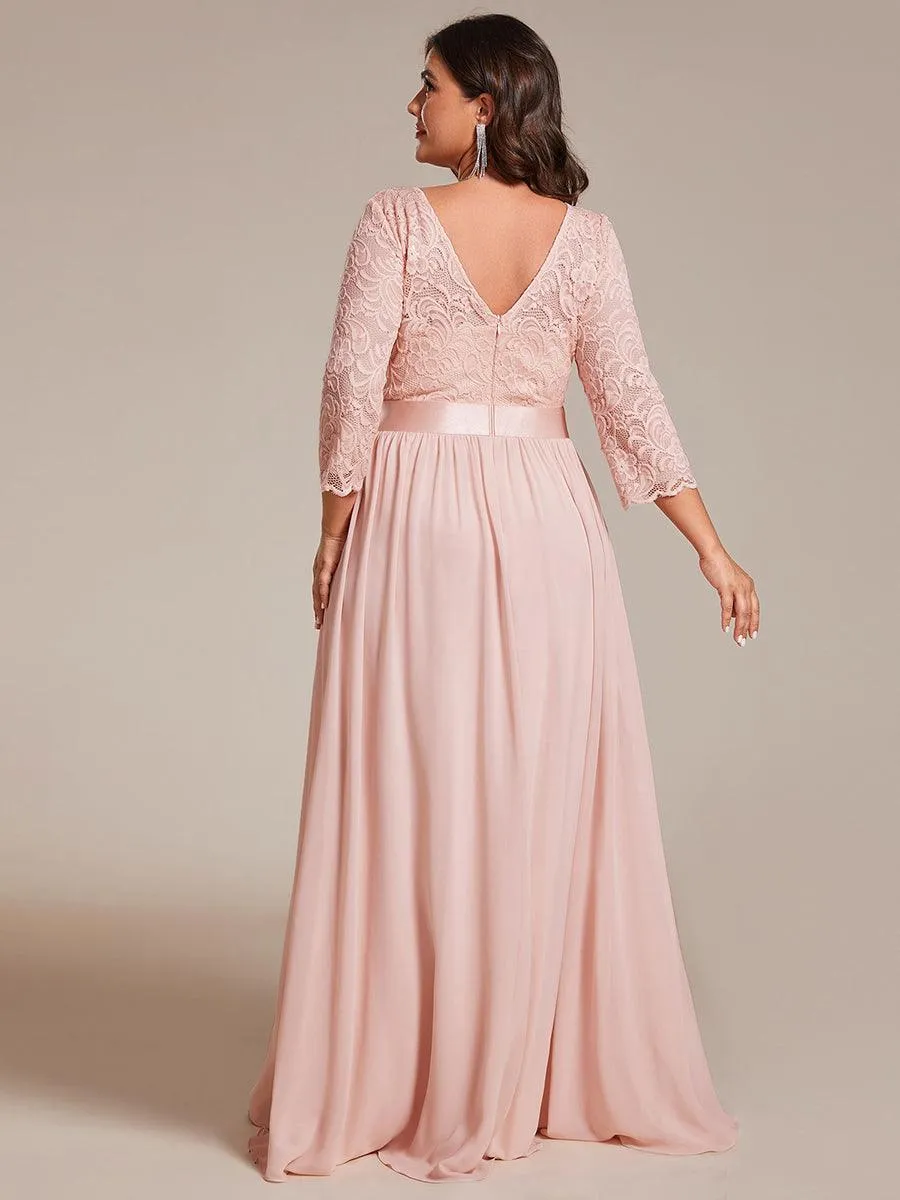 Dentelle transparente sexy longue Robe de soirée