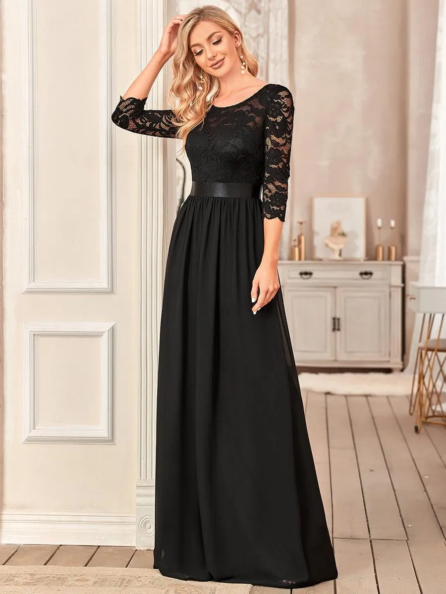 Dentelle transparente sexy longue Robe de soirée