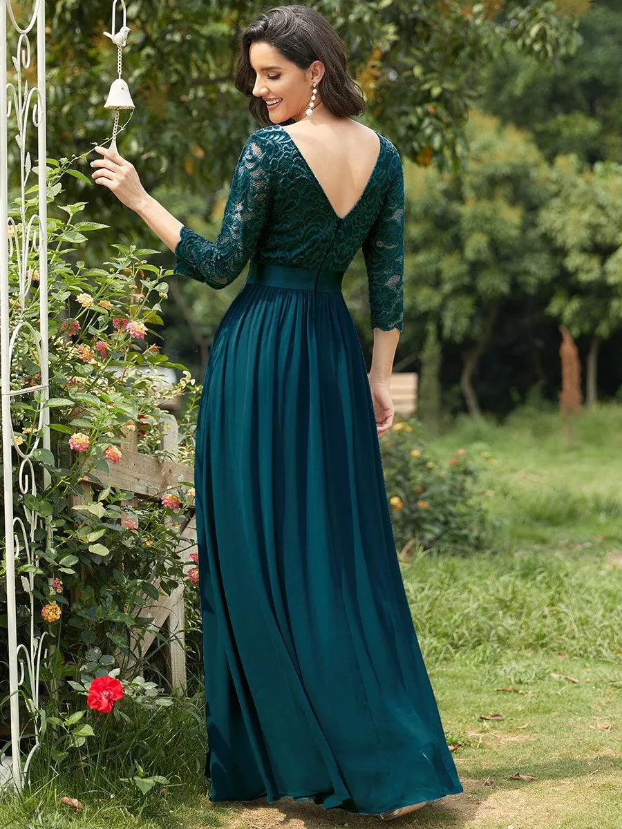 Dentelle transparente sexy longue Robe de soirée