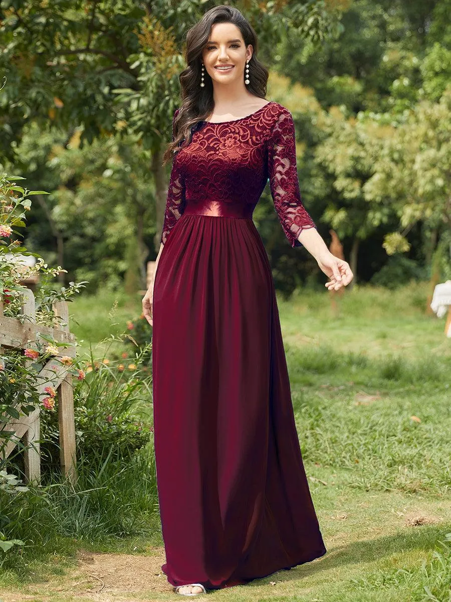 Dentelle transparente sexy longue Robe de soirée