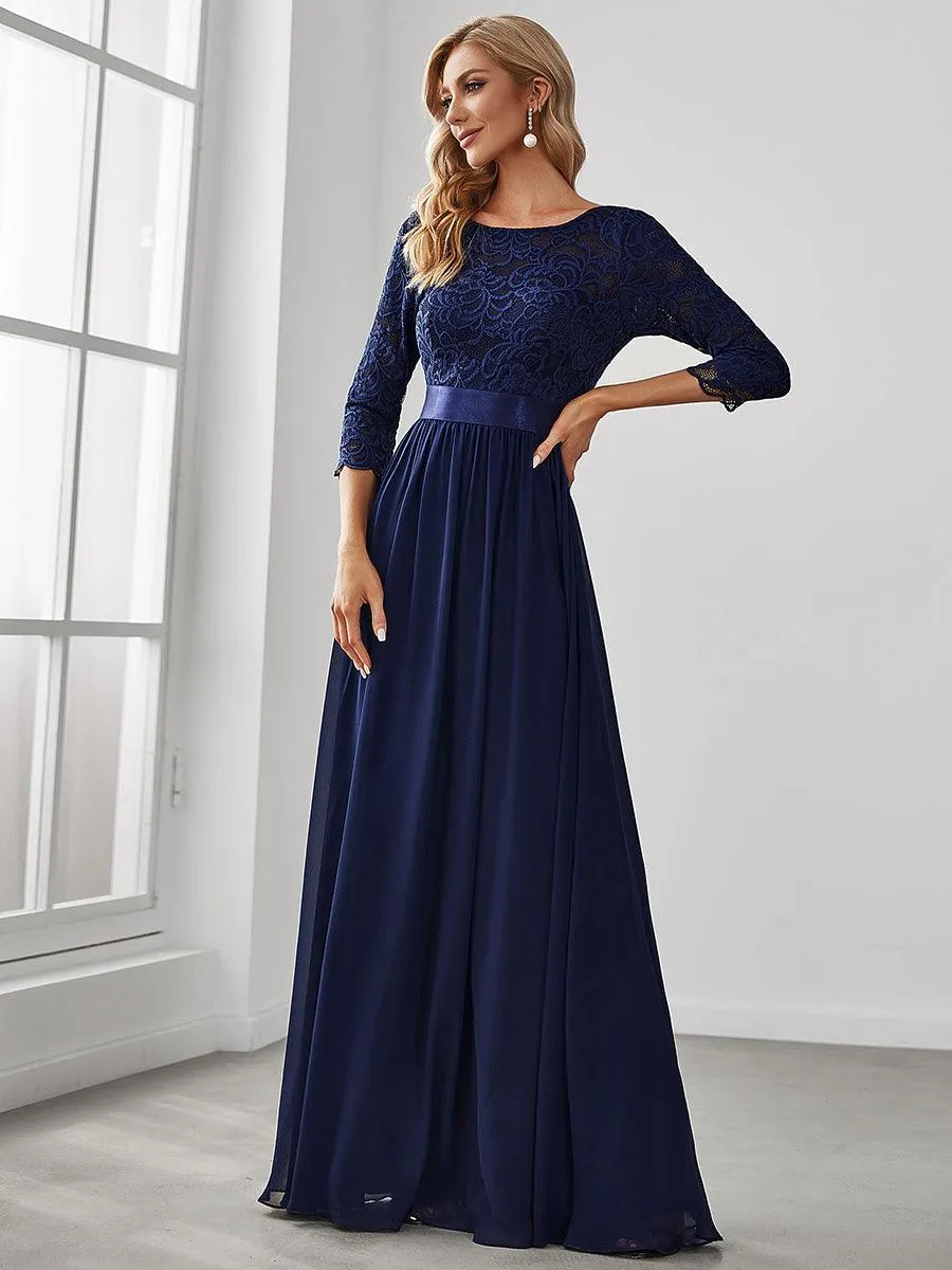 Dentelle transparente sexy longue Robe de soirée