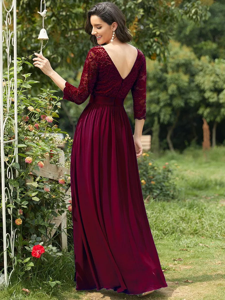 Dentelle transparente sexy longue Robe de soirée