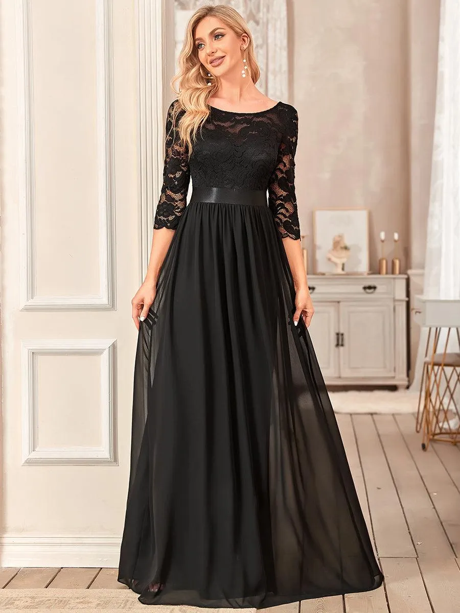 Dentelle transparente sexy longue Robe de soirée