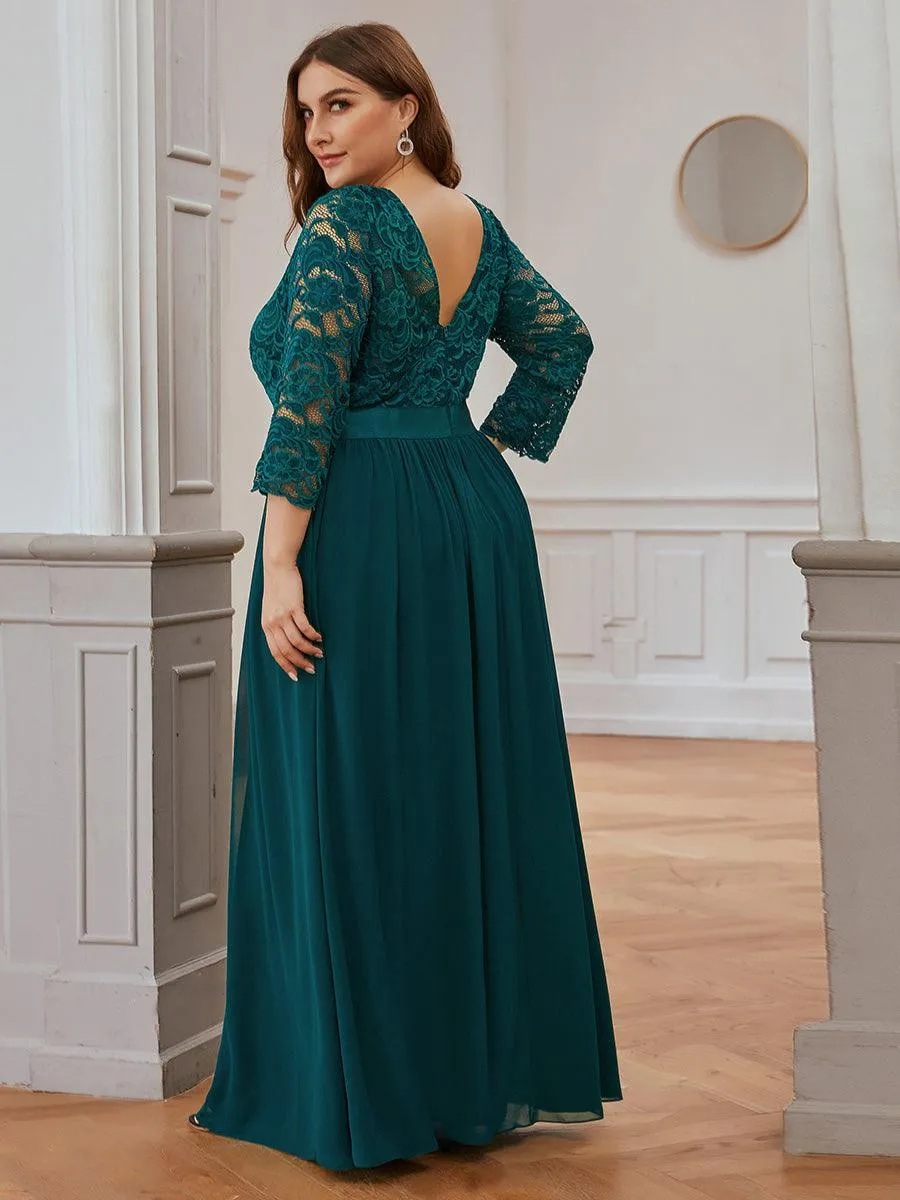 Dentelle transparente sexy longue Robe de soirée
