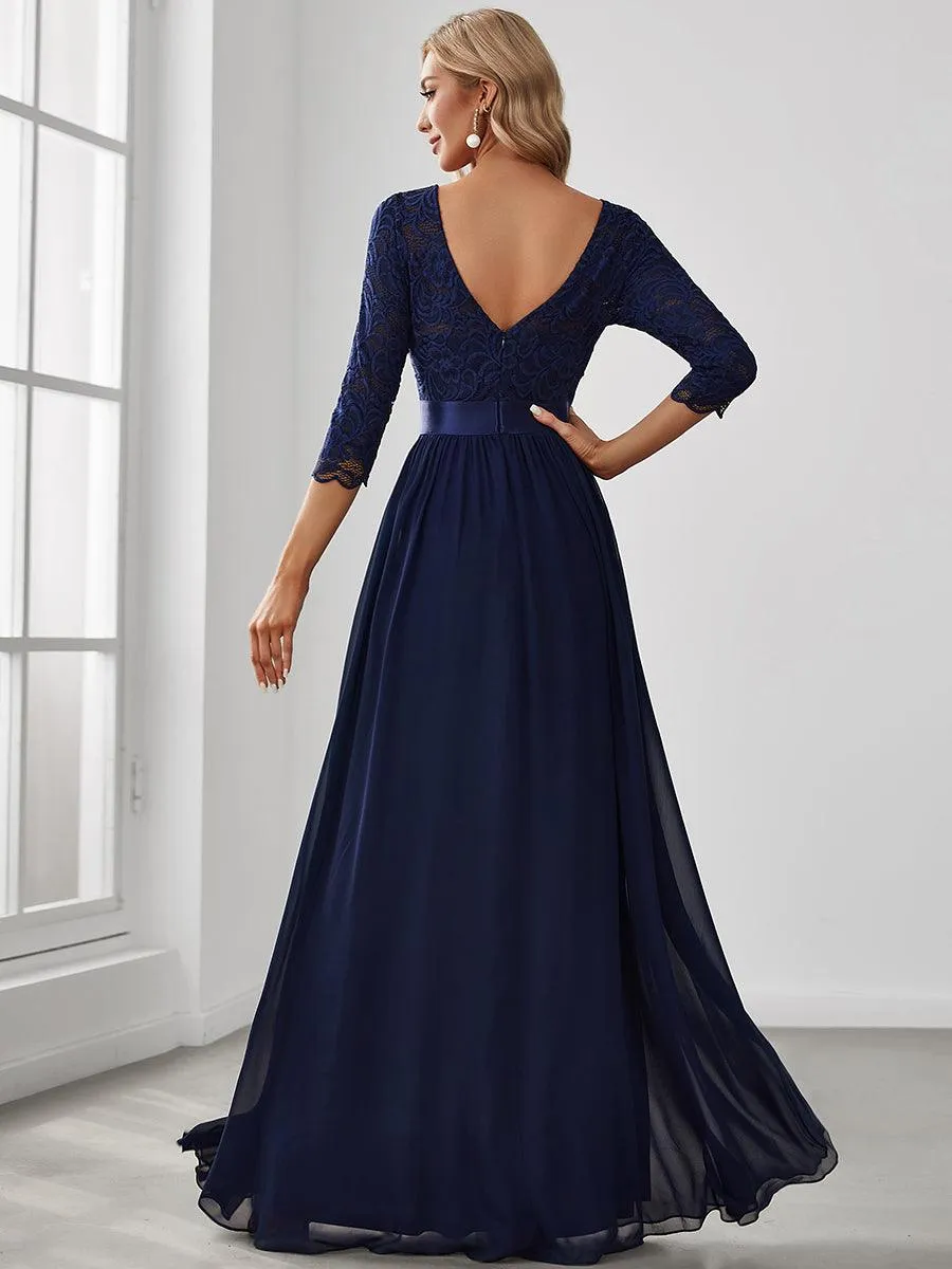 Dentelle transparente sexy longue Robe de soirée