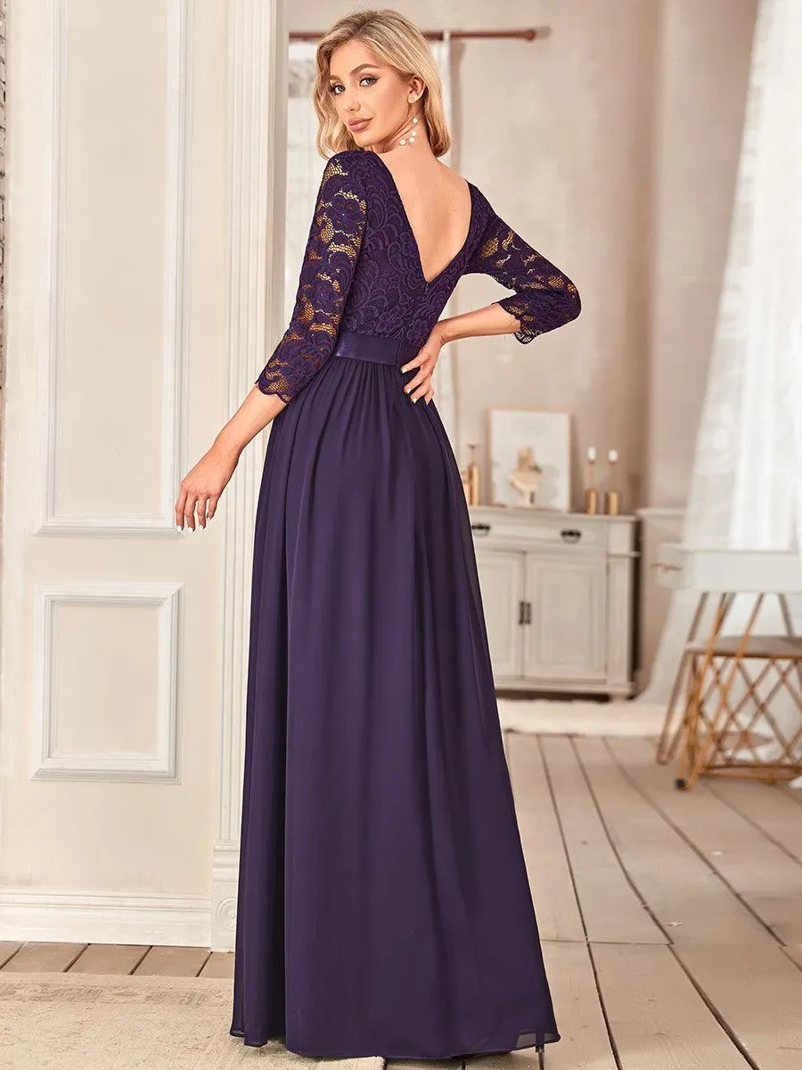 Dentelle transparente sexy longue Robe de soirée