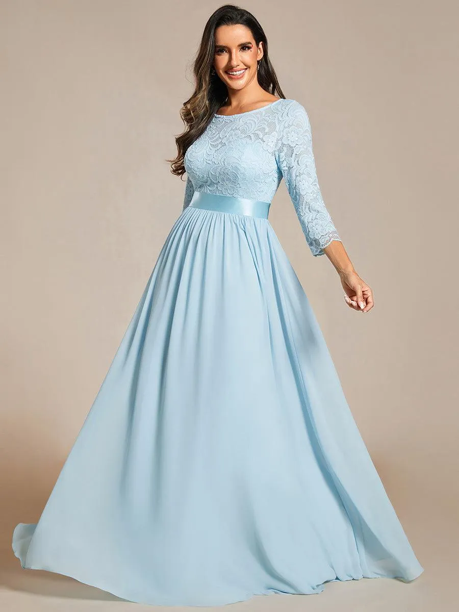 Dentelle transparente sexy longue Robe de soirée