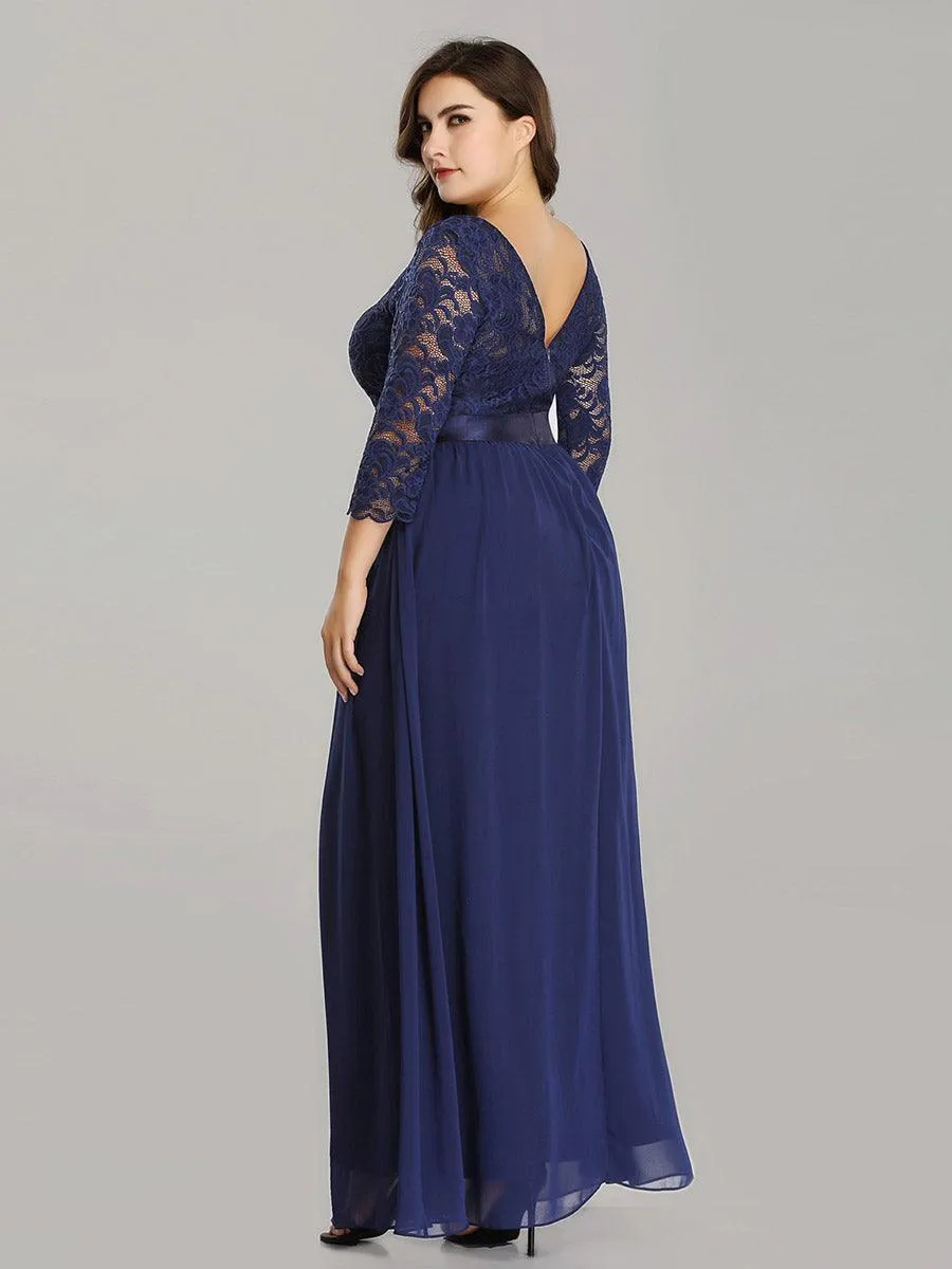 Dentelle transparente sexy longue Robe de soirée