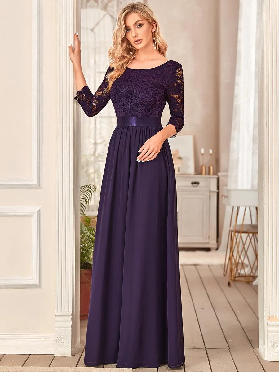Dentelle transparente sexy longue Robe de soirée