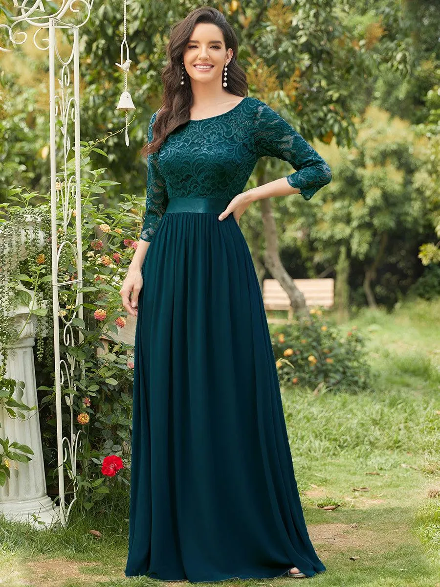 Dentelle transparente sexy longue Robe de soirée