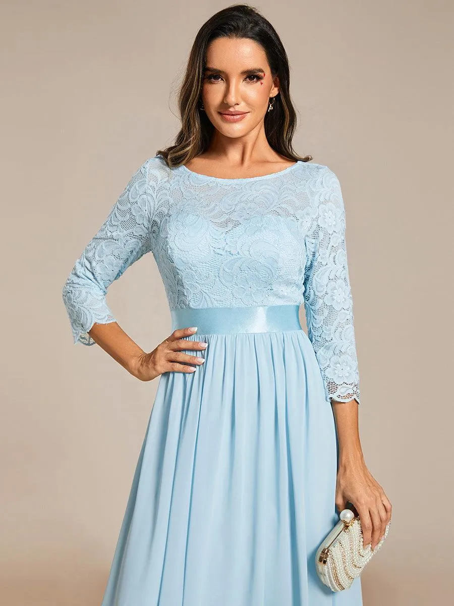 Dentelle transparente sexy longue Robe de soirée