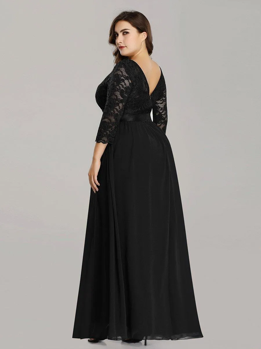 Dentelle transparente sexy longue Robe de soirée
