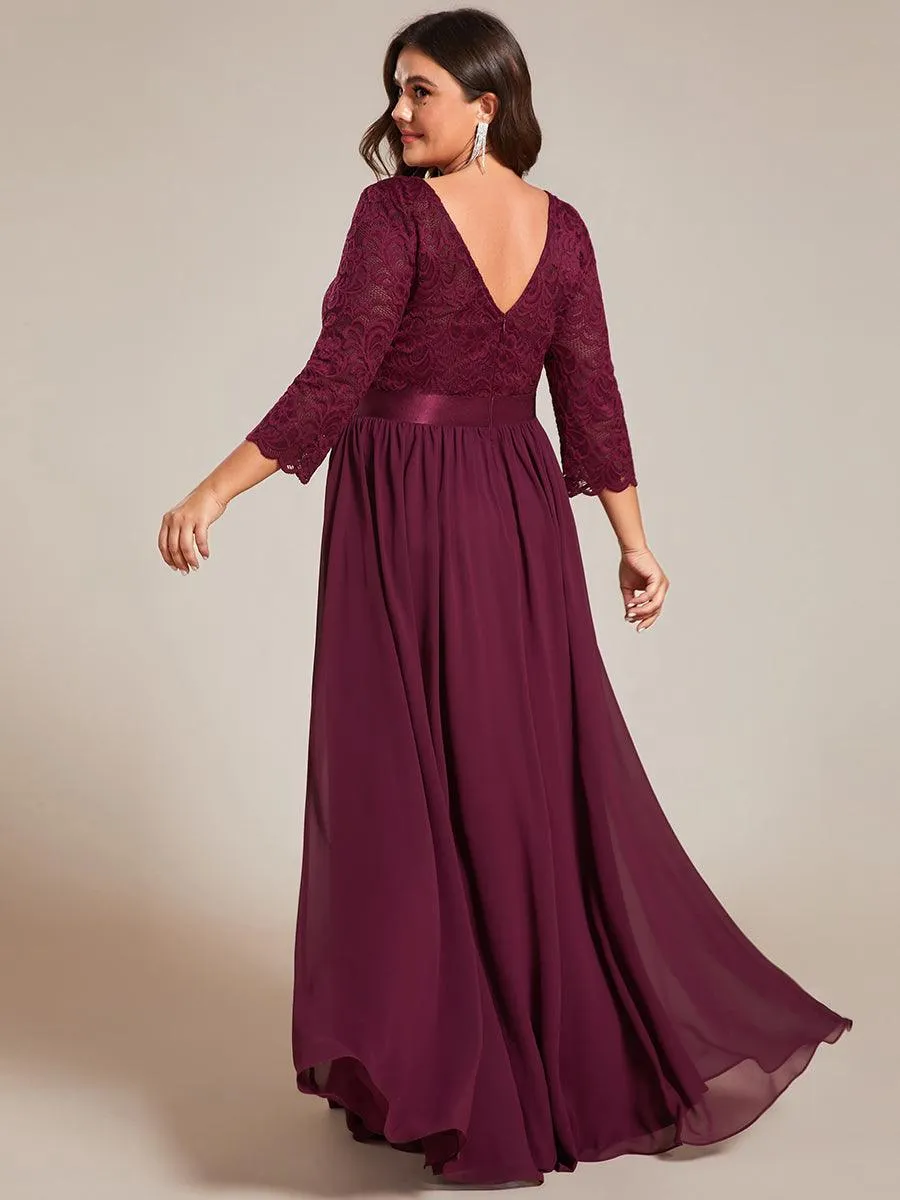 Dentelle transparente sexy longue Robe de soirée