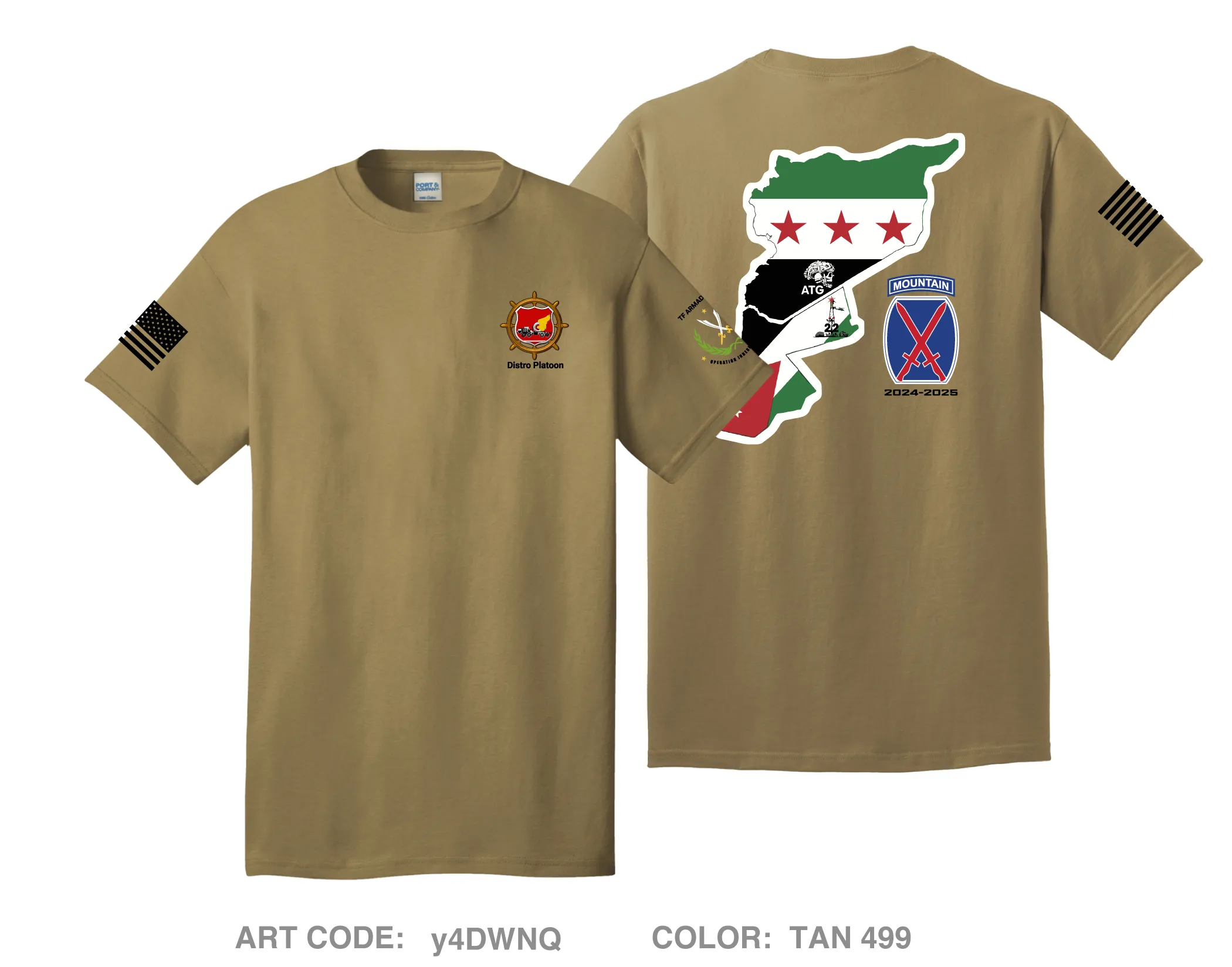 Distro platoon, 1-32 IN BN, 10 MTN DIV Comfort Unisex Cotton SS Tee - y4DWNQ