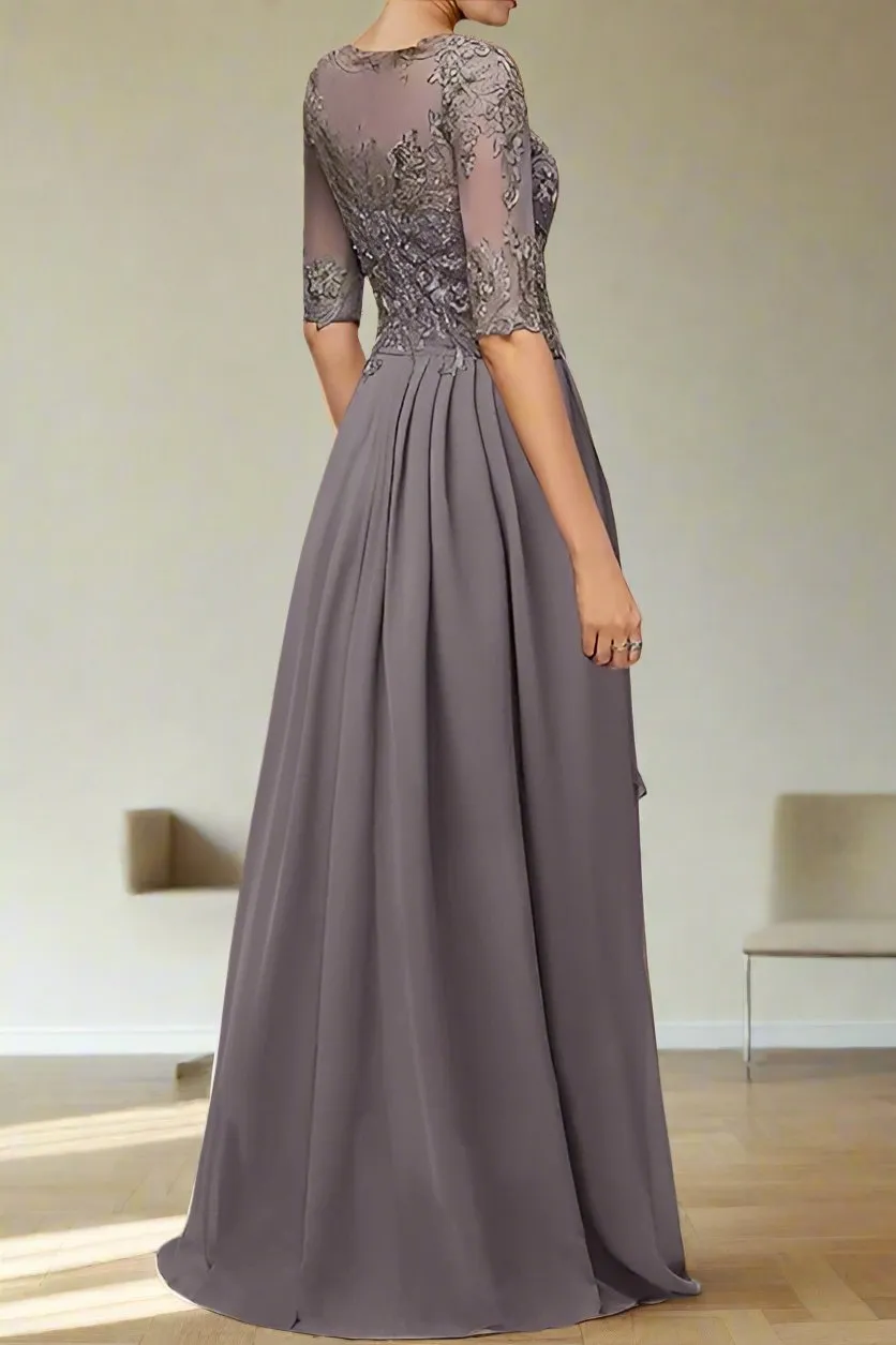 Dusk Scoop Neck Appliques A Line Mother of the Bride Dress