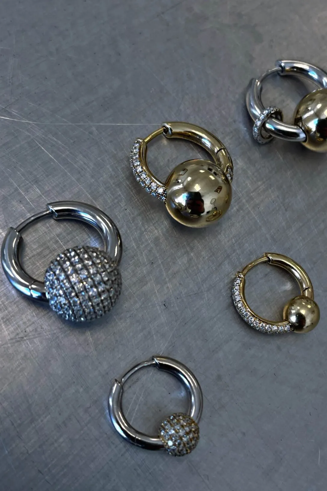 Earring Piercing Large Line Pave
