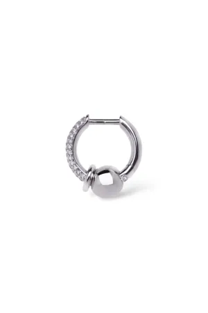 Earring Piercing Small Line Pave | White Gold