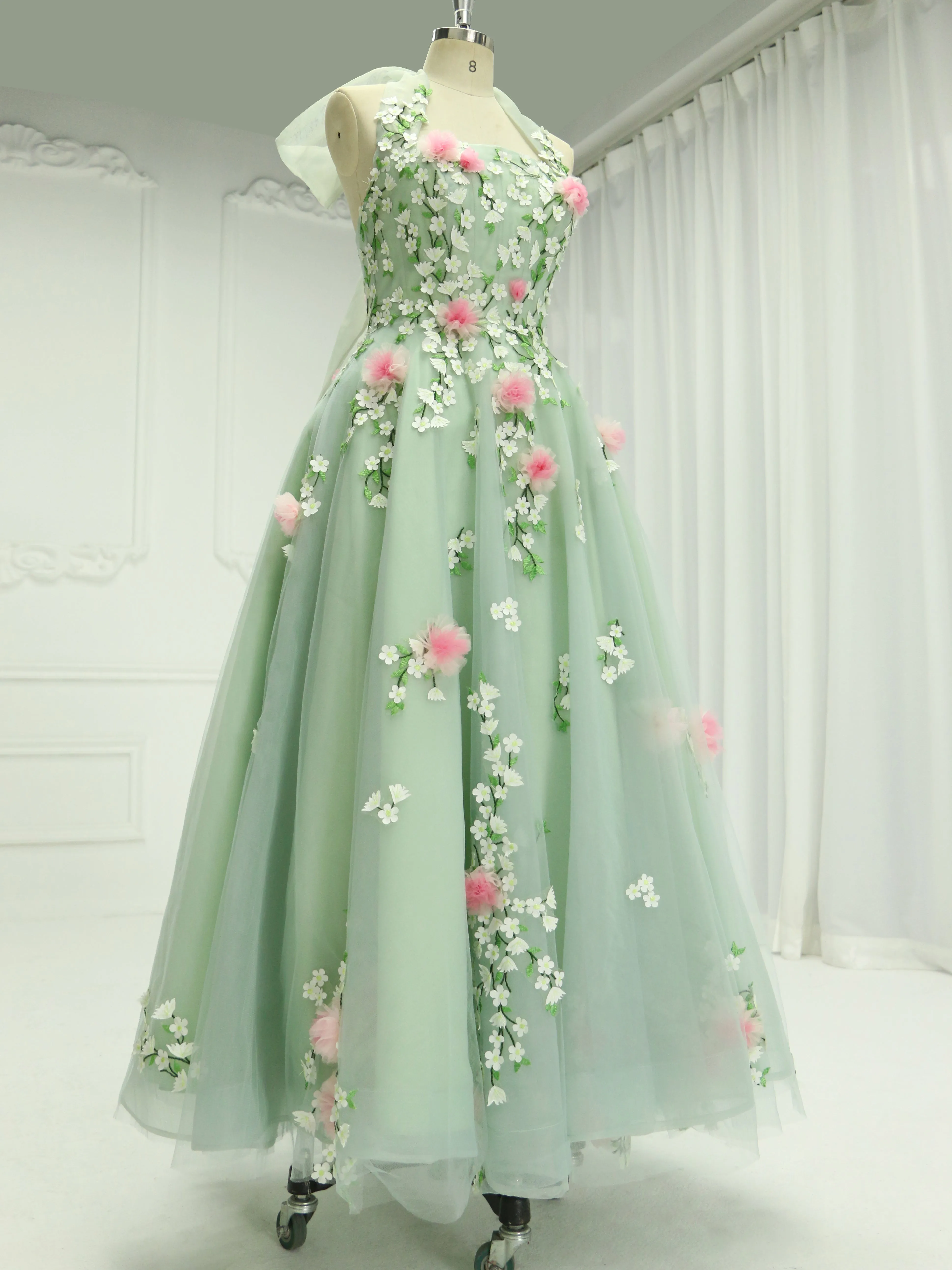 Elegance 3D Flower Tea Party Dresses Graduation Prom Dress YE2539