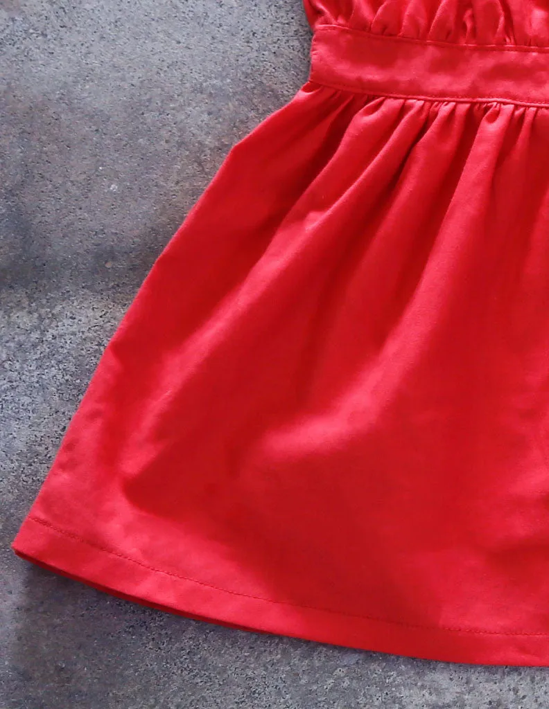 Embroidered A-Line Dress Salmon