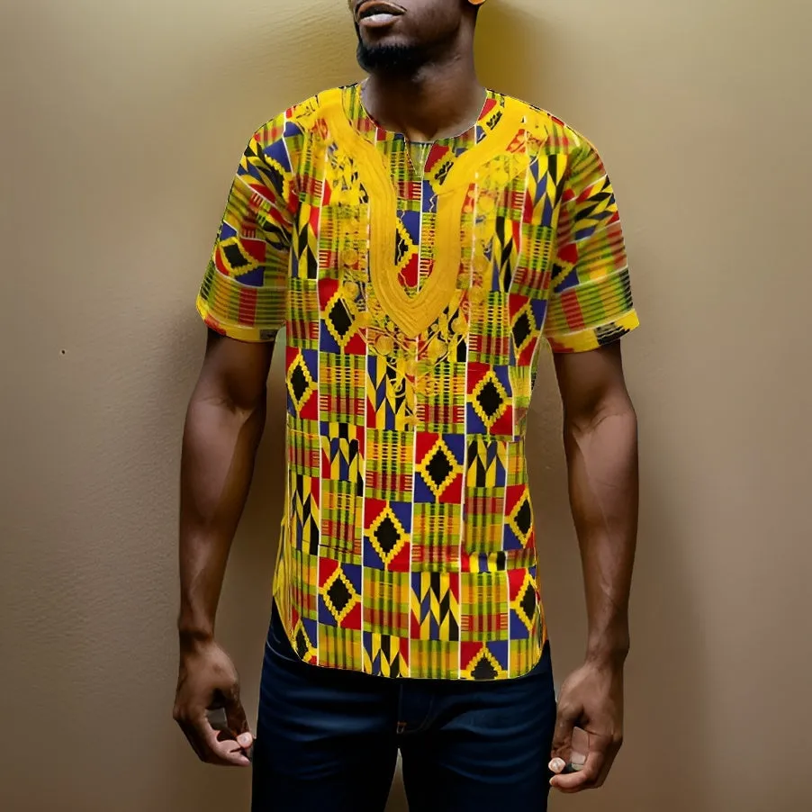 Embroidered African Dashiki Tops (1XL}
