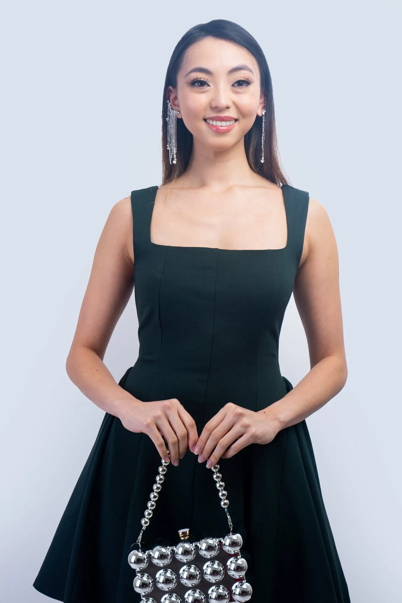 Forest Green Square Neck Dress