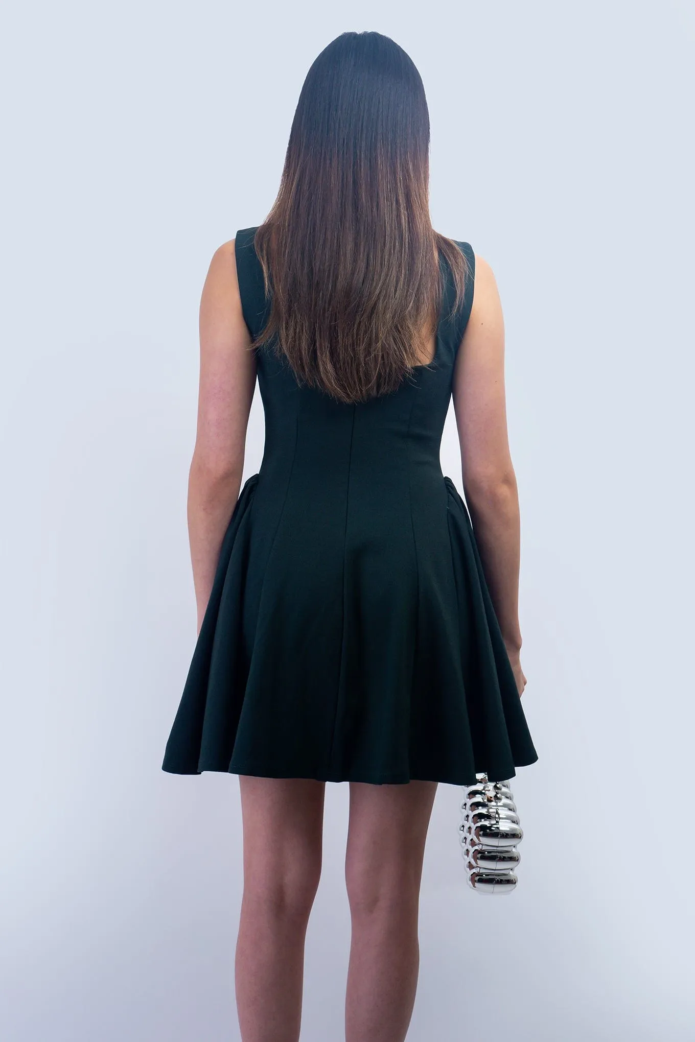 Forest Green Square Neck Dress