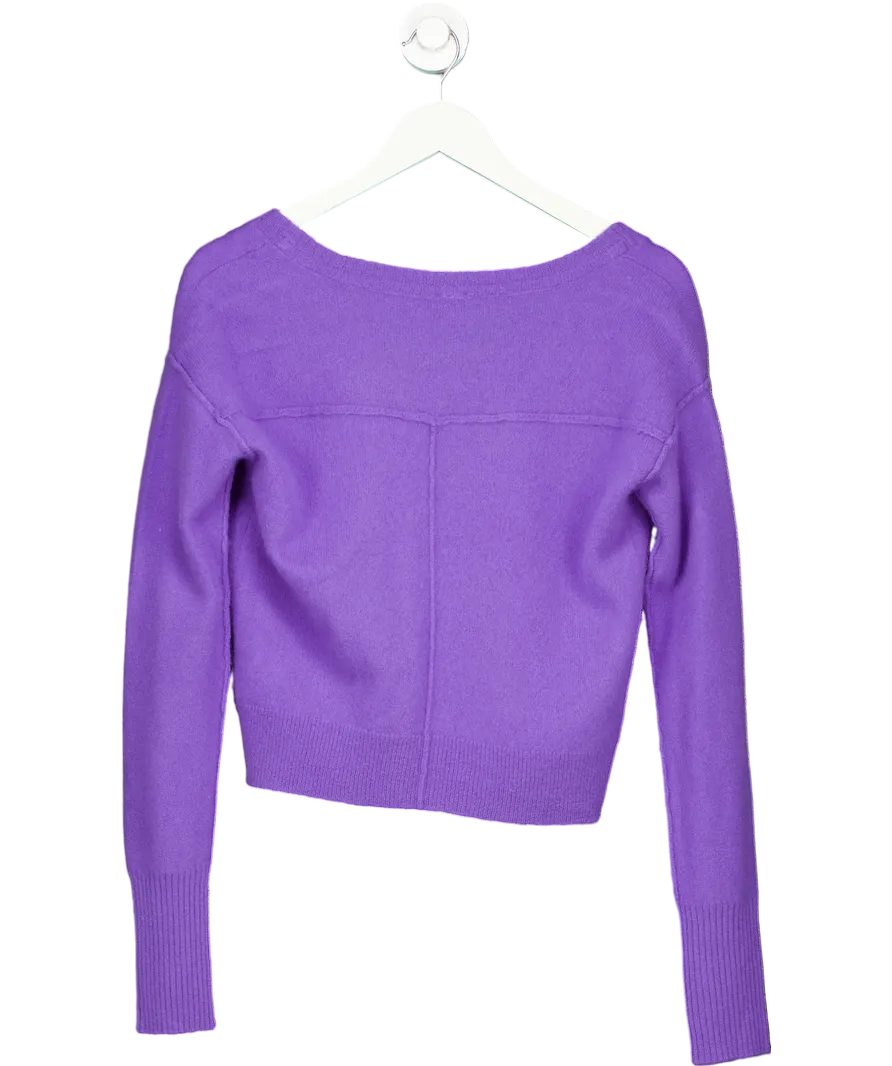 Free People Purple Stellar Pullover Sweater 100% Cashmere UK S