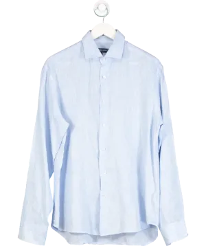 Frescobol Carioca Blue Antonio Linen Shirt UK L