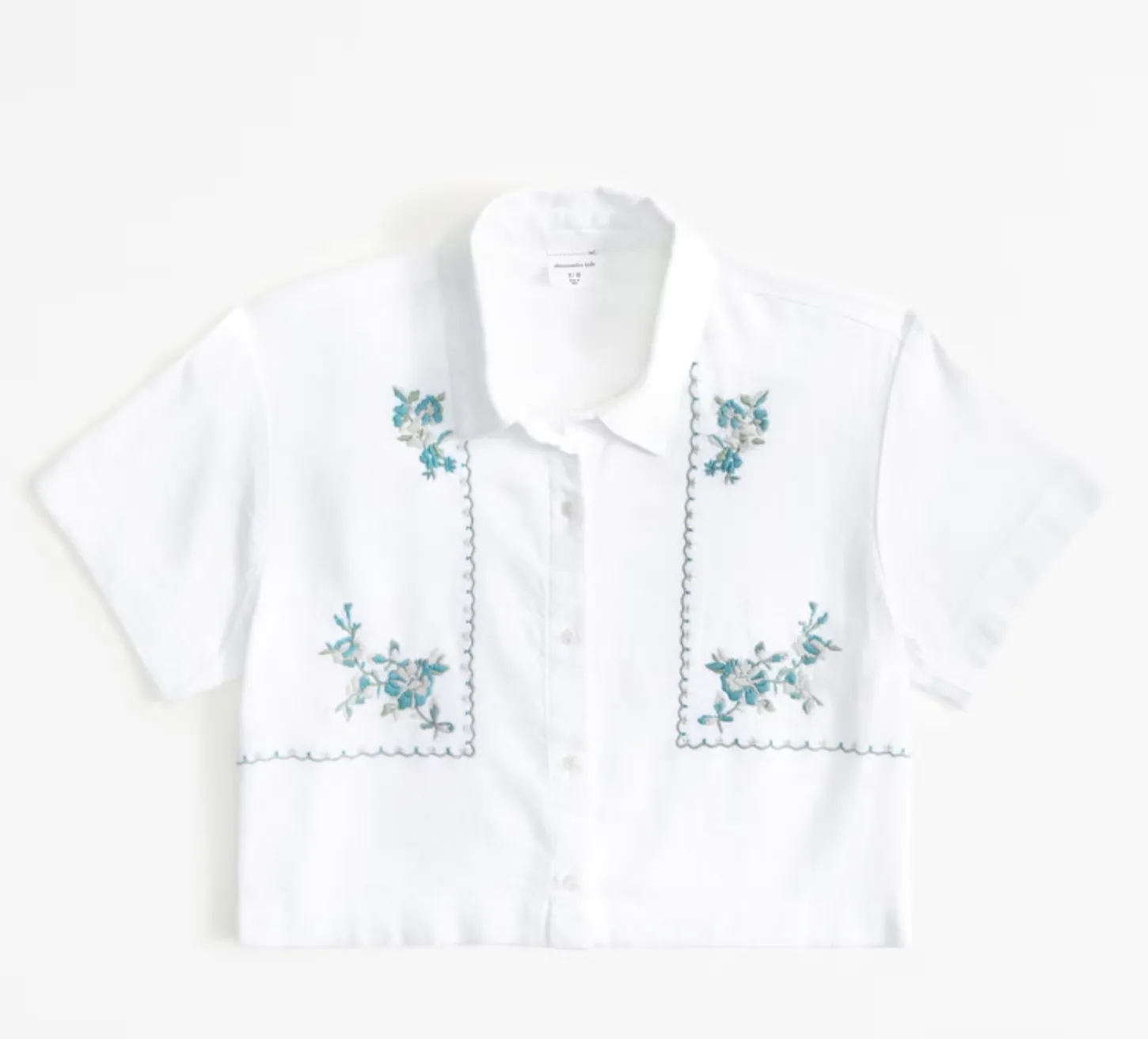Girls Linen Blend Embroidered Set