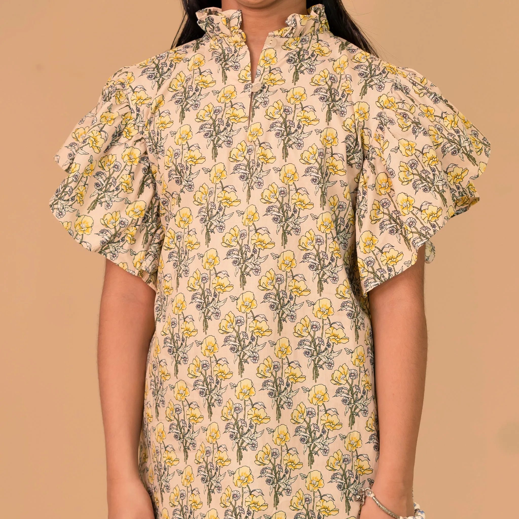 Girls Tops-Cream