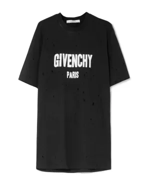 Givenchy NWT Black/White Distressed Logo Oversized T-Shirt sz M