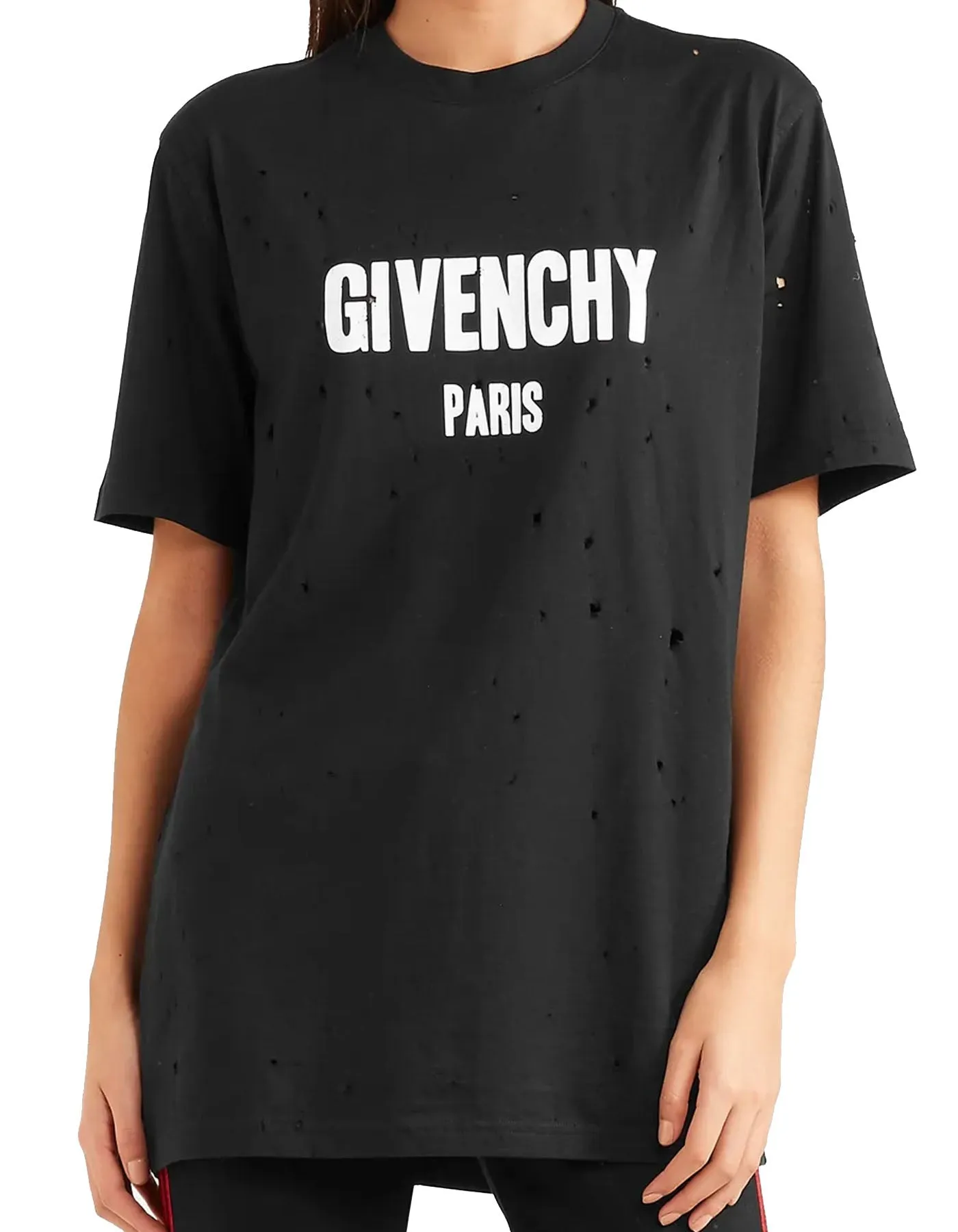 Givenchy NWT Black/White Distressed Logo Oversized T-Shirt sz M