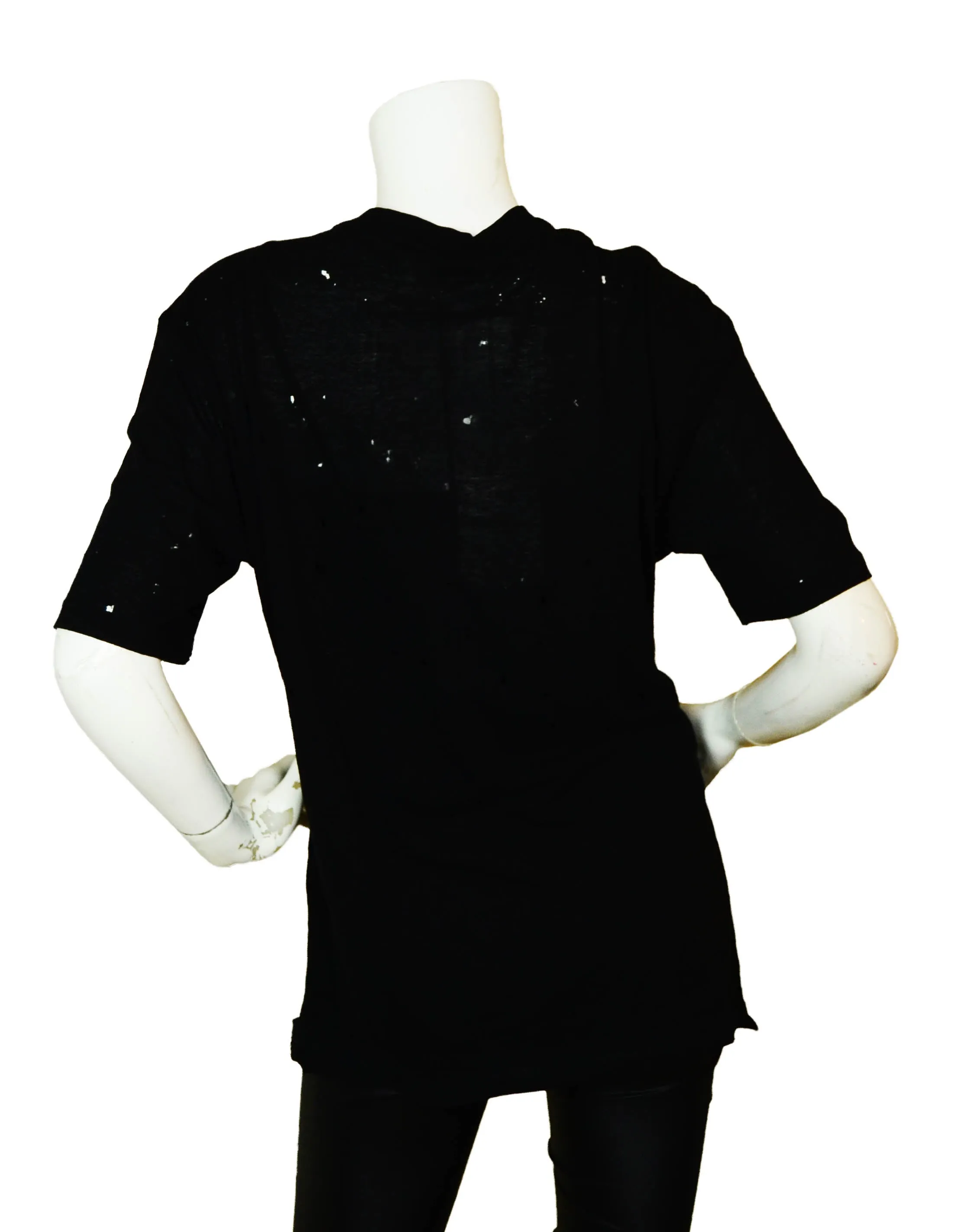 Givenchy NWT Black/White Distressed Logo Oversized T-Shirt sz M