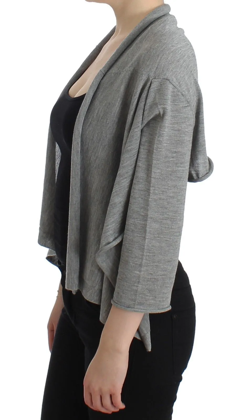 Gray Cashmere Cardigan Shrug Bolero Wrap Sweater
