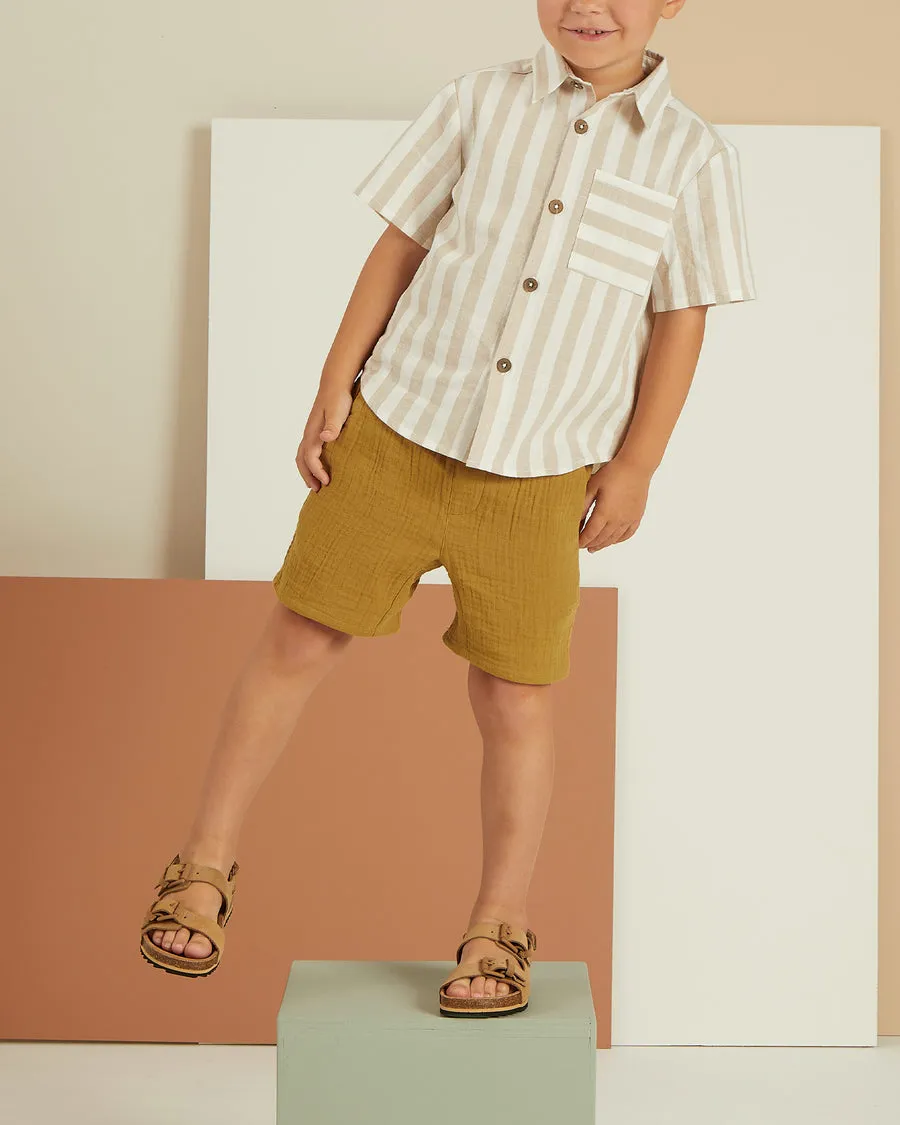 GREY STRIPE COLLARED SHIRT