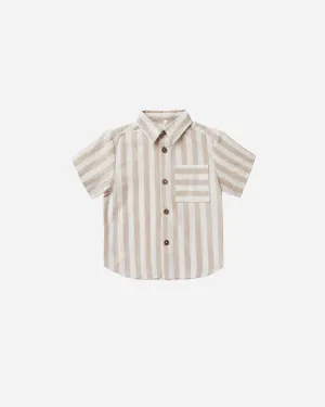 GREY STRIPE COLLARED SHIRT