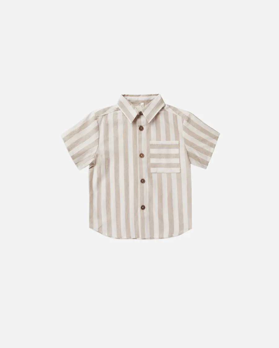 GREY STRIPE COLLARED SHIRT