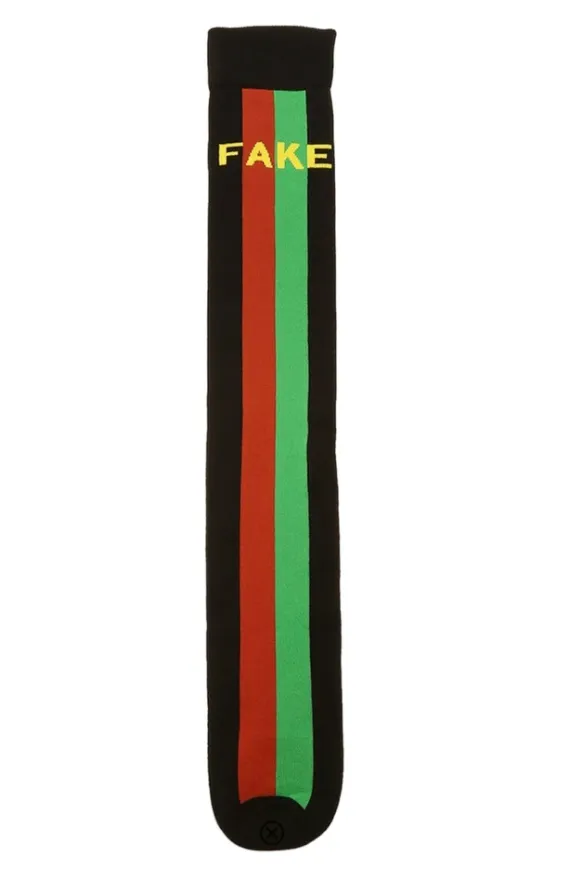 GUCCI Knee High FAKE/NOT Socks Black Stripe