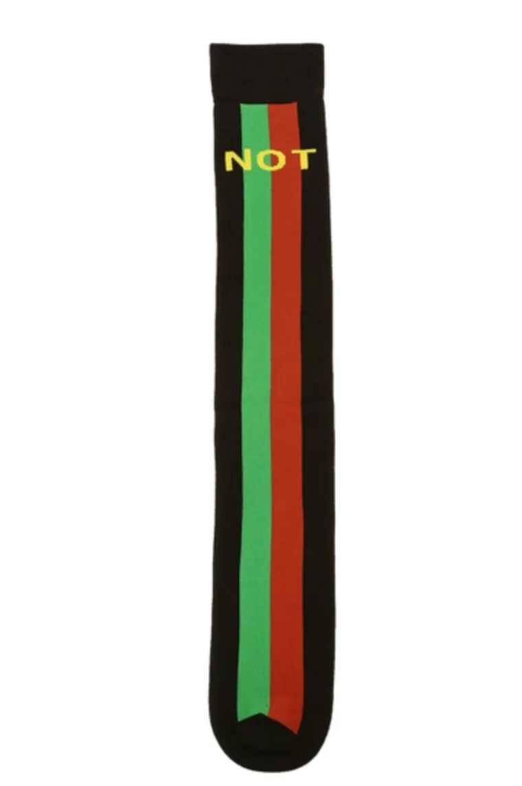 GUCCI Knee High FAKE/NOT Socks Black Stripe